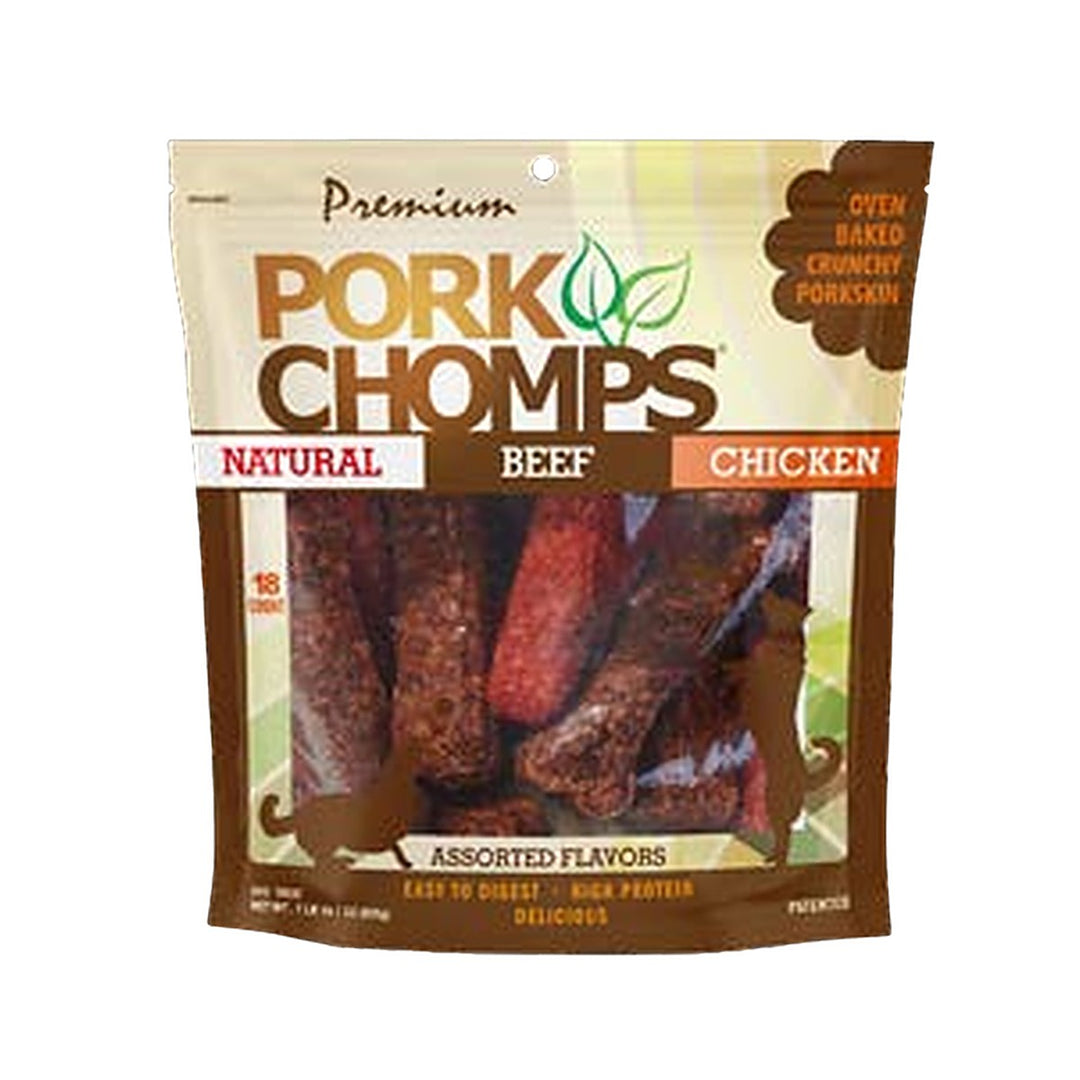 Pork Chomps 4in Assorted Crunchy Bonez 18ct