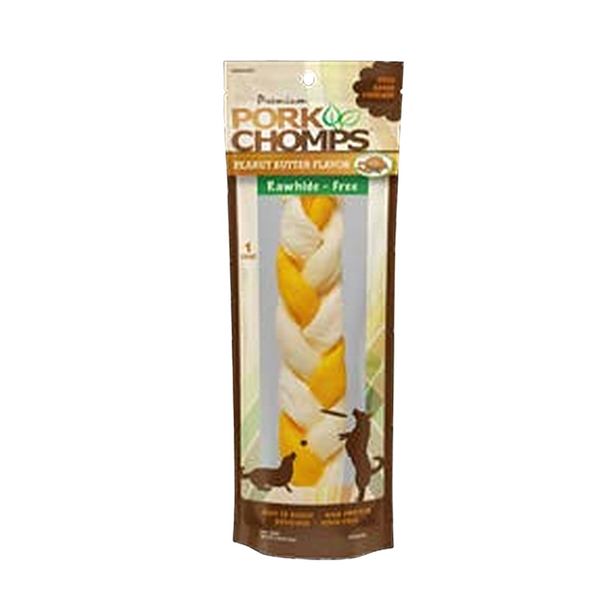 Pork Chomps 10in Peanut Butter Braid 1ct