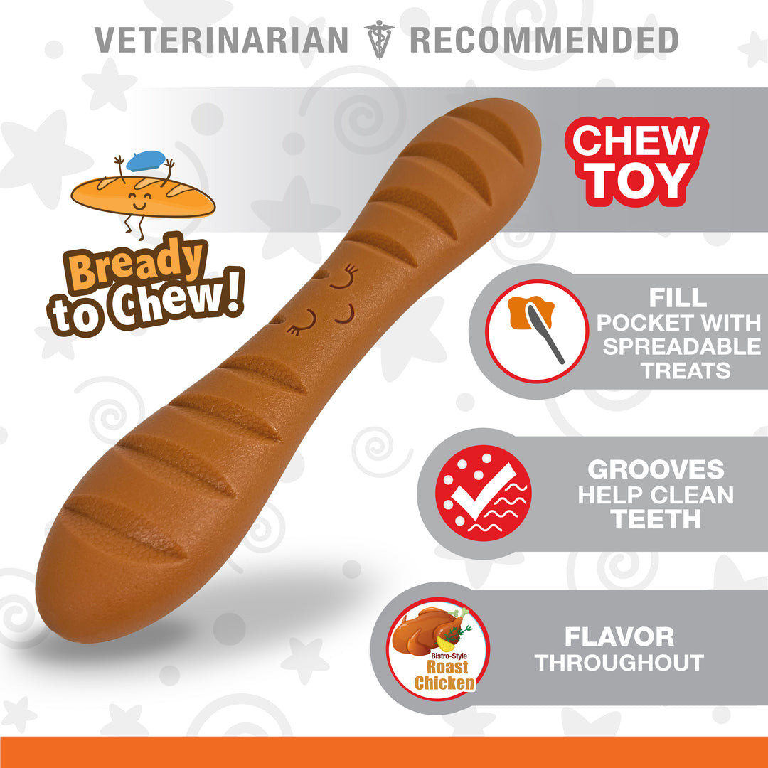 Nylabone Power Chew Baguette Dog Toy Roast Chicken Large (1 Count)