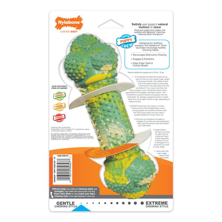 Nylabone Puppy Chew Action Bone Puppy Teething Chew Toy Peanut Butter &amp; Banana Medium (1 Count)