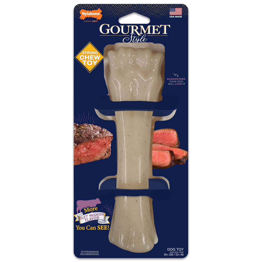 Nylabone Strong Chew Gourmet Style Knuckle Bone Dog Chew Toy Souper Filet Mignon X-Large (1 Count)