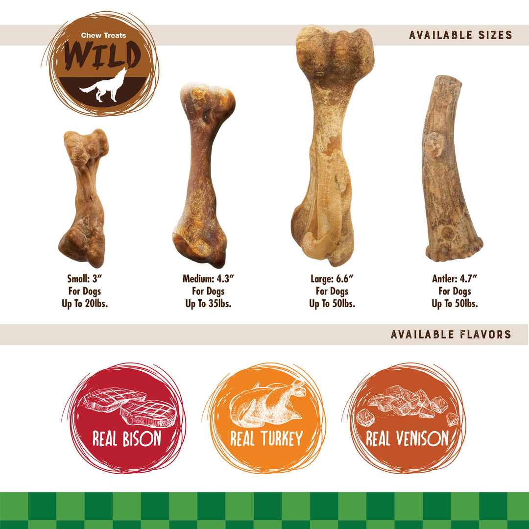 Nylabone Healthy Edibles WILD All-Natural Long Lasting Chew Treats Venison Large (1 Count)