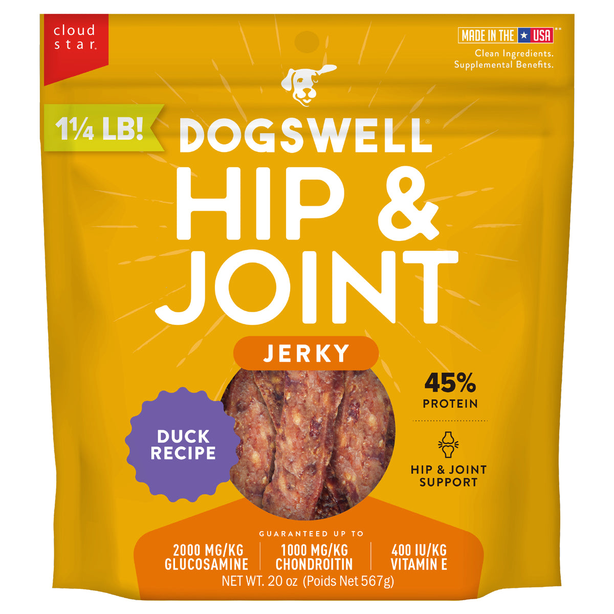 Dogswell Hip and Joint GF Duck Jerky 20oz.