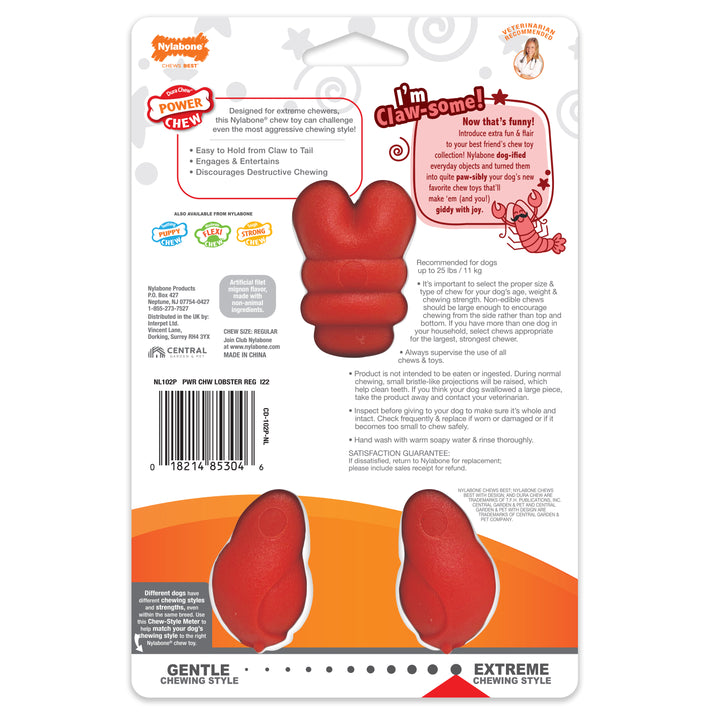 Nylabone Power Chew Lobster Dog Chew Toy Filet Mignon Small (1 Count)