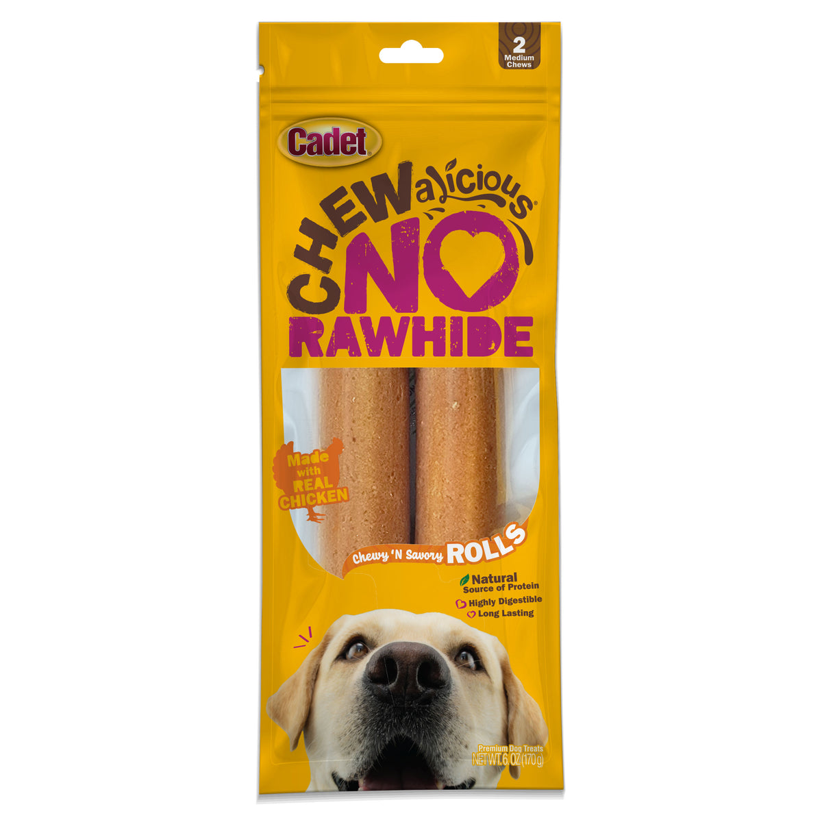 Cadet Chewalicious Rawhide-Free Natural Chewy 'N Savory Rolls Chicken (2 Count)