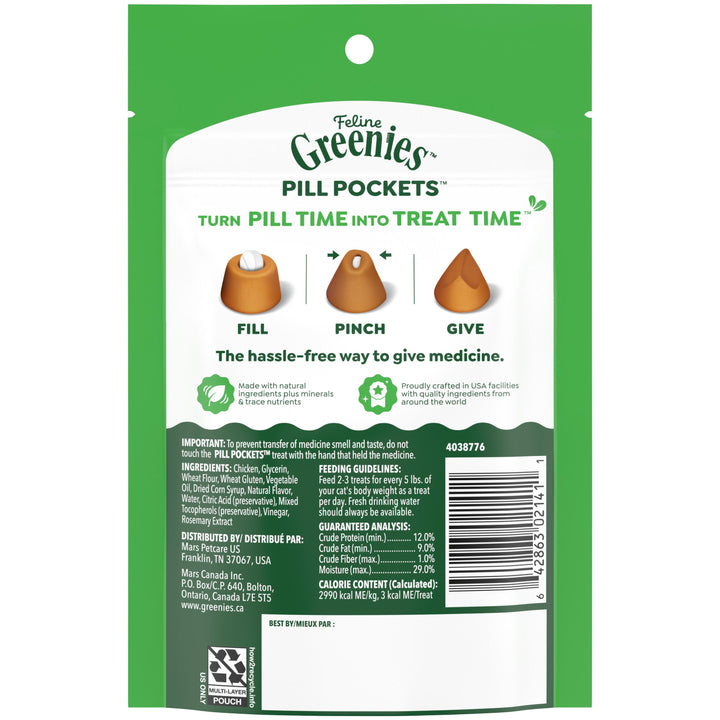 Greenies Chicken Feline Pill Pockets For Cats 1.6oz