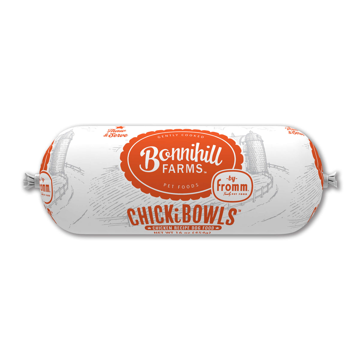 Fromm Bonnihill Farms ChickiBowls Beef Recipe Gently Cooked Frozen Dog Food 16 oz Chub