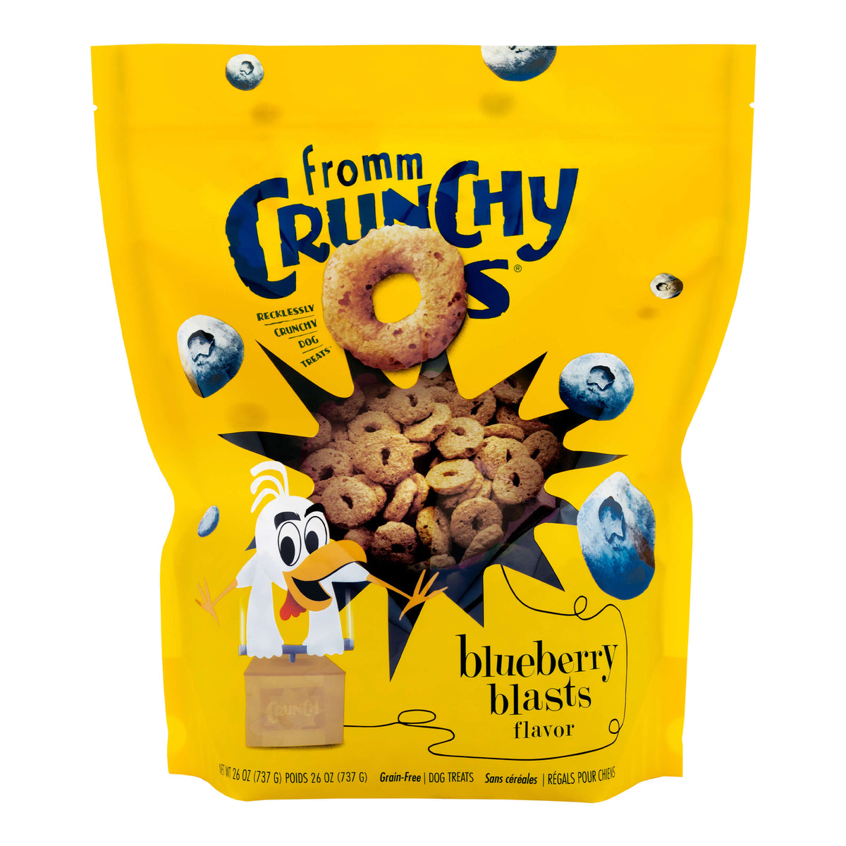 Fromm Crunchy Os Blueberry Blasts Flavor Dog Treats 26 oz Bag