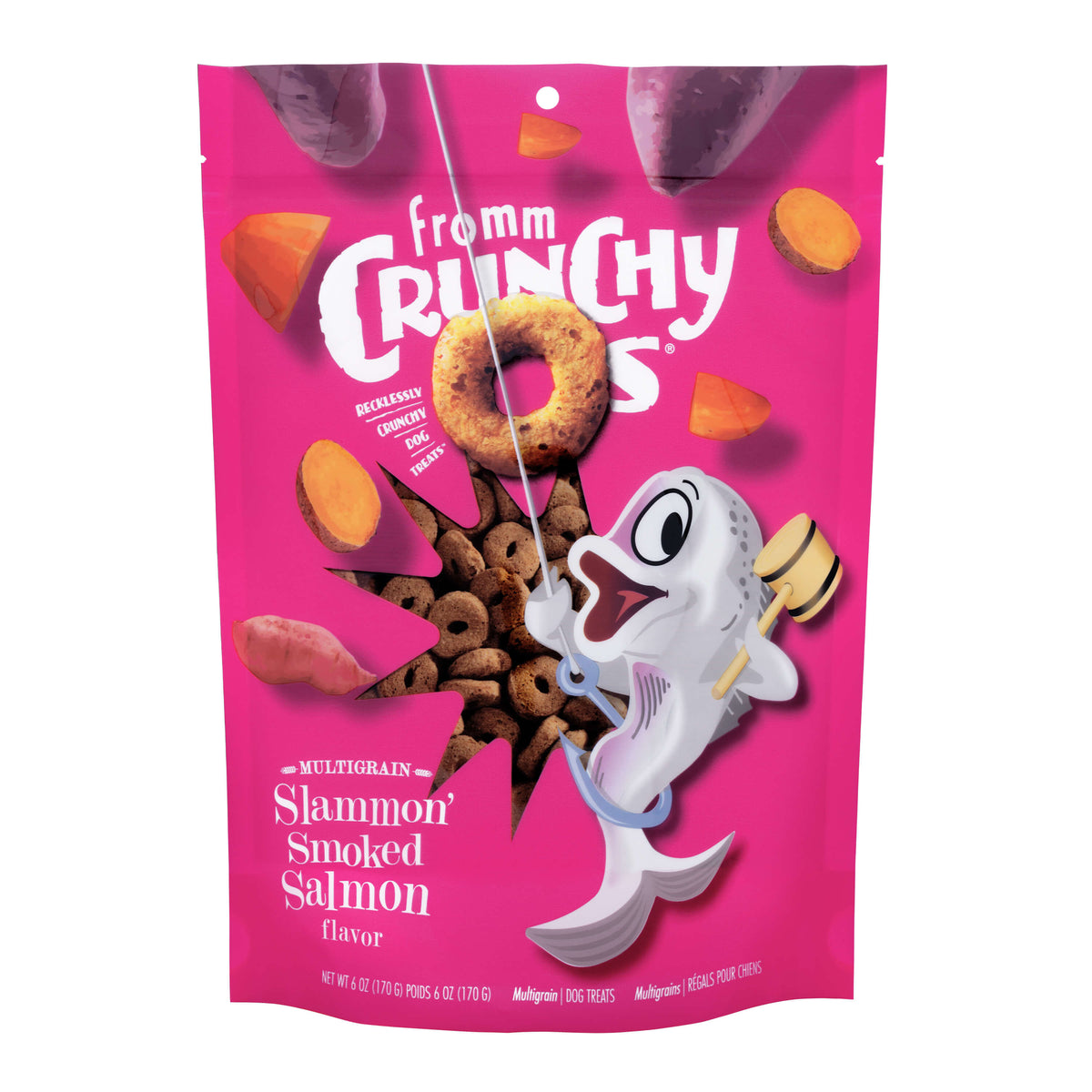 Fromm Crunchy Os Slammon' Smoked Salmon Flavor Dog Treats 6 oz Bag