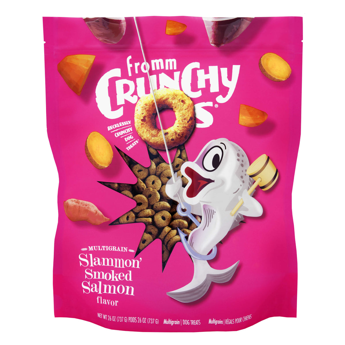 Fromm Crunchy Os Slammon' Smoked Salmon Flavor Dog Treats 26 oz Bag