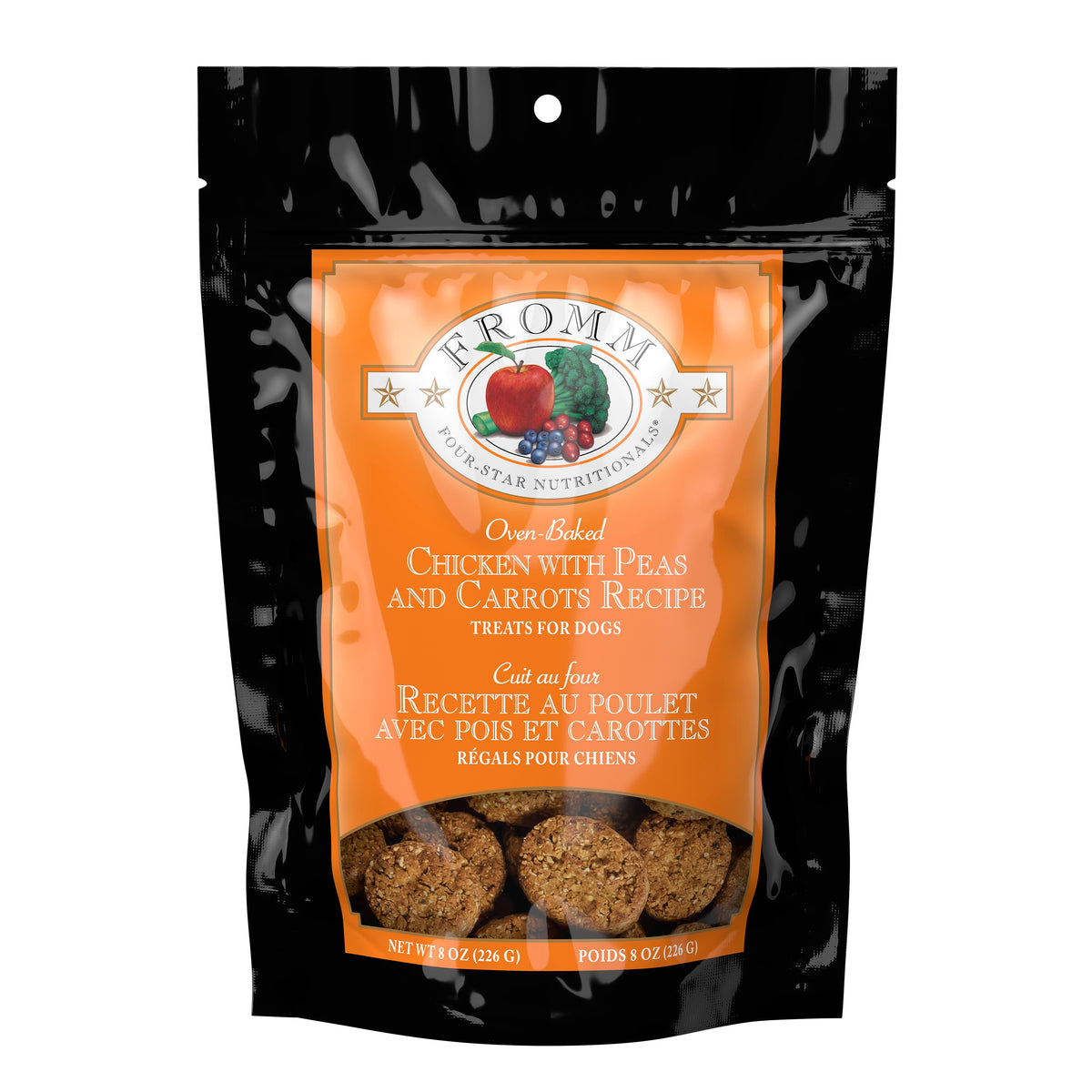 Fromm Four-Star Chicken with Peas & Carrots Recipe Dog Treats 8 oz Bag