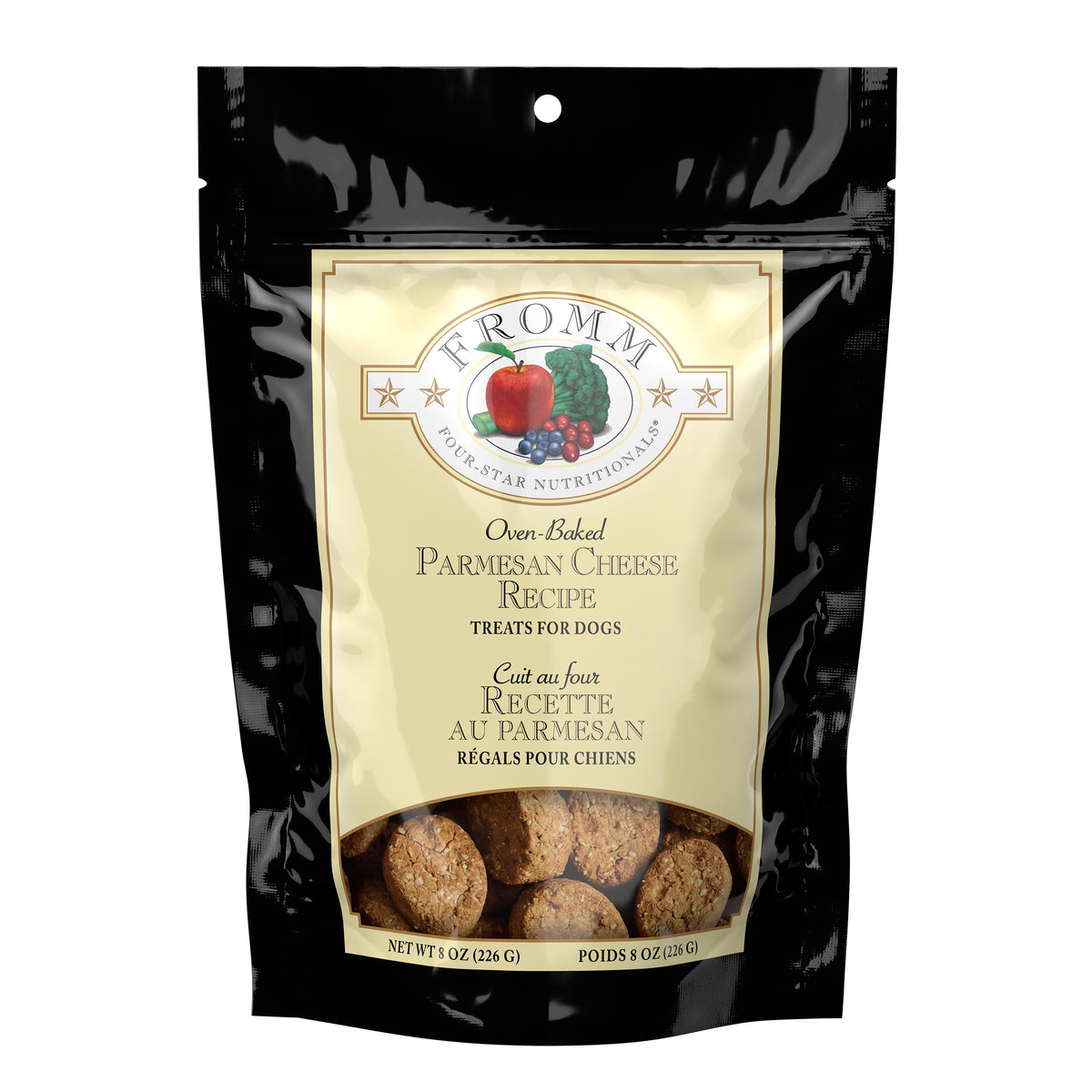 Fromm Four-Star Parmesan Cheese Recipe Dog Treats 8 oz Bag