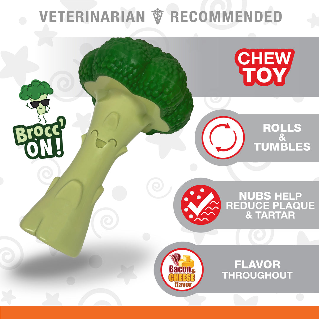 Nylabone Power Chew Broccoli Dog Chew Toy Bacon &amp; Cheese Large (1 Count)