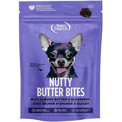 NutriSource Nutty Butter Bites Almond Butter and Blueberry Dog Treats 6 oz