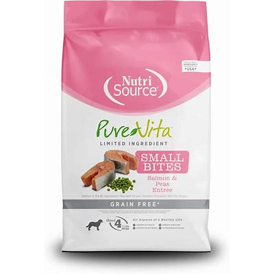 NutriSource PureVita Small Bites Salmon and Peas Grain Free Dry Dog Food 4 lbs