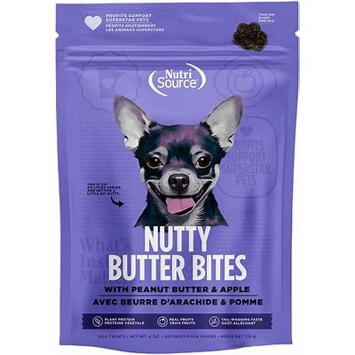 NutriSource Nutty Butter Bites Peanut Butter and Apple Dog Treats 6 oz