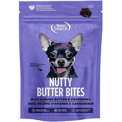 NutriSource Nutty Butter Bites Almond Butter and Cranberry Soft Dog Treats 6 oz