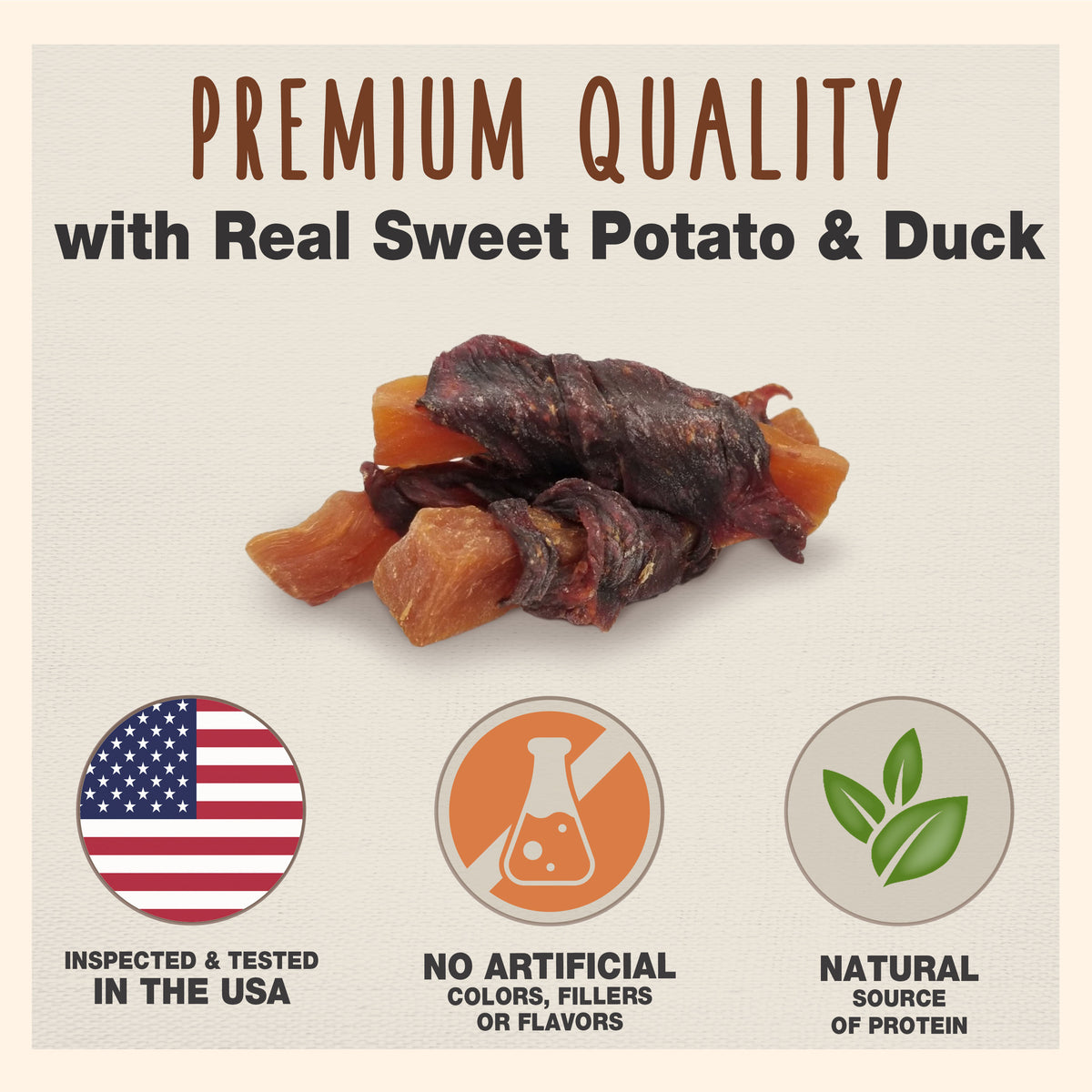 Cadet Gourmet Sweet Potato & Duck Wrapped Dog Treats Duck & Sweet Potato 28 Ounce