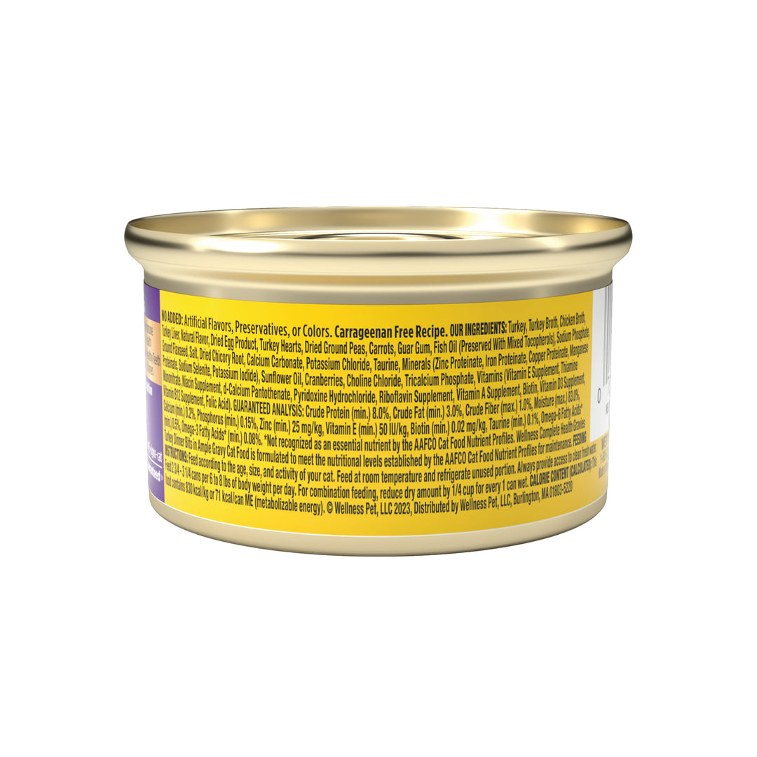 Wellness Complete Health Gravy Adult Wet Cat Food, Natural, Protein-Rich, Grain Free, 3 Ounce , 12 Pack, (Turkey Dinner)