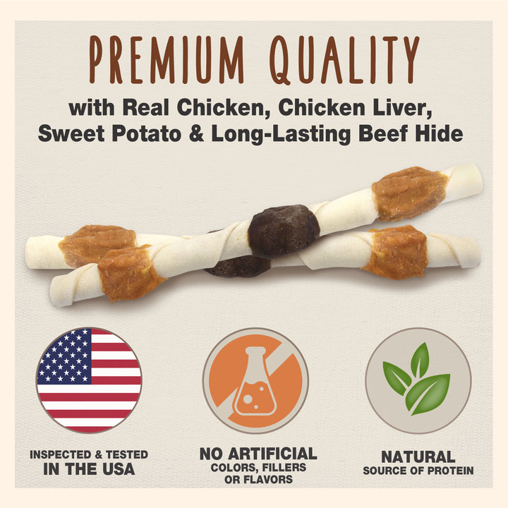 Cadet Gourmet Beef Hide Shish Kabob Dog Treats 5.7 Ounce (2 Count)