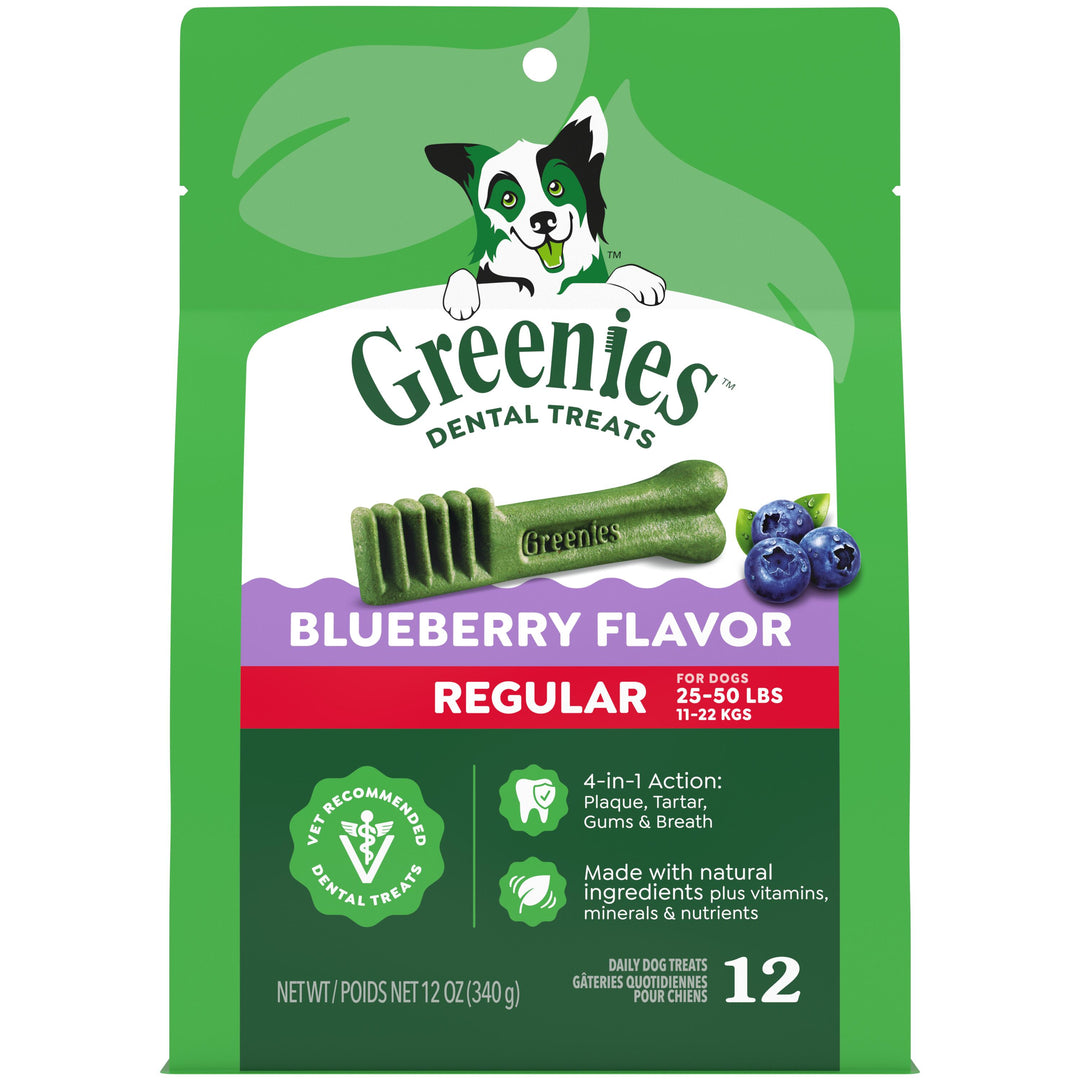 Greenies Bursting Blueberry Regular Dental Dog Treats 12-oz bag