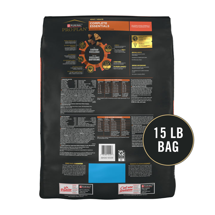 Pro Plan Complete Essentials Shredded Blend Salmon Rice Dog 15 lb back