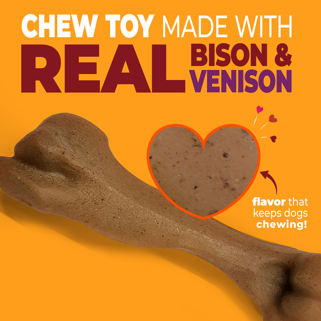 Nylabone Strong Chew Femur Bone Dog Chew Toy Made with Real Bison &amp; Venison Large (1 Count)