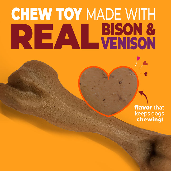 Nylabone Strong Chew Femur Bone Dog Chew Toy Made with Real Bison &amp; Venison Large (1 Count)