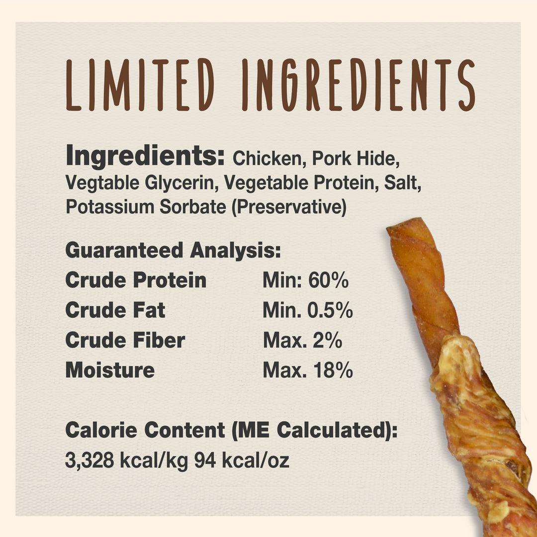 Cadet Gourmet Pork Hide &amp; Chicken Twist Sticks 5 Inch (22 Count)