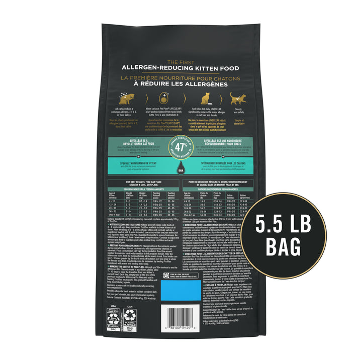 Pro Plan Live Clear Allergen Reducing Chicken Rice Kitten 5.5lb back