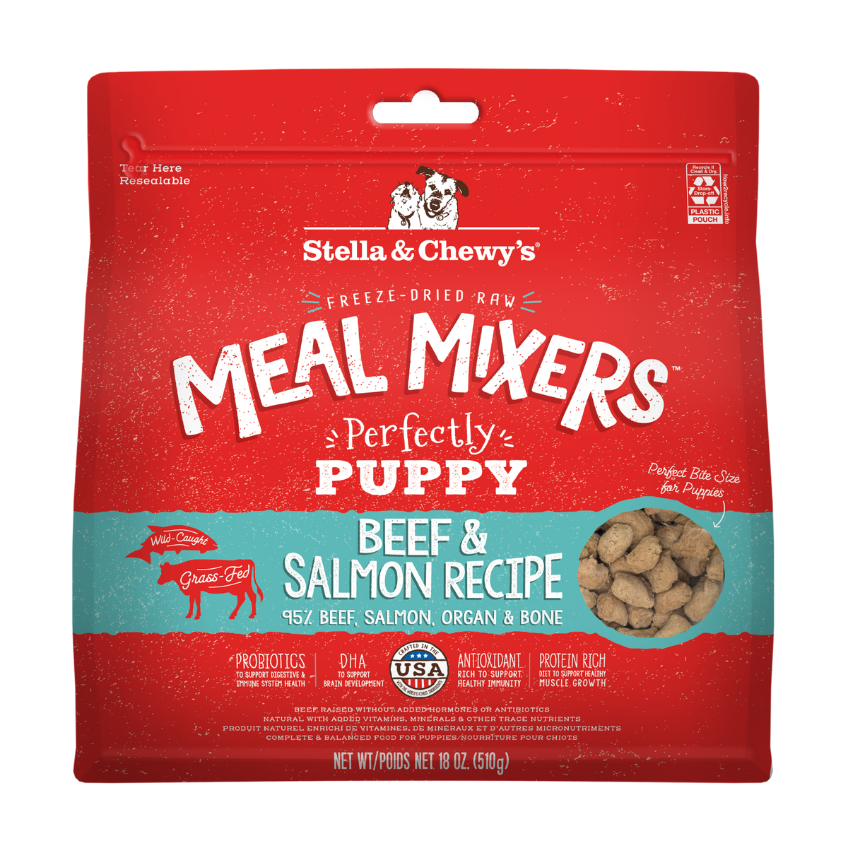 Freeze-Dried Puppy Beef and Salmon Meal Mixers - 18 oz