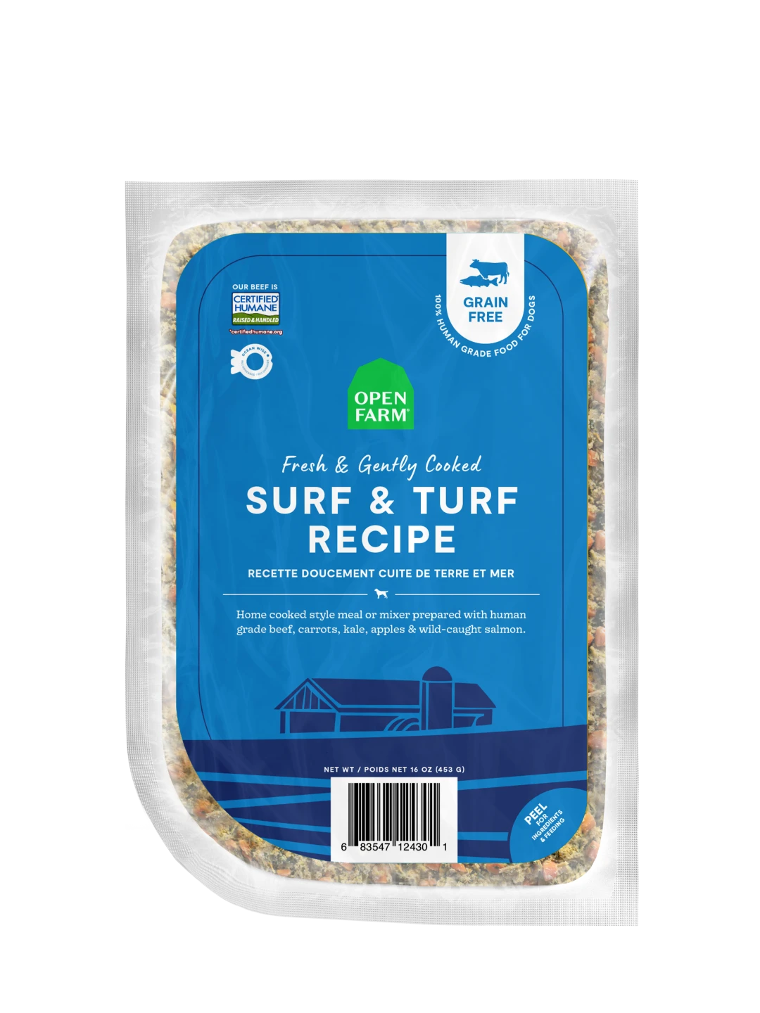 OPEN FARM FRZN GENTLY COOKED SURF TURF 96 OZ