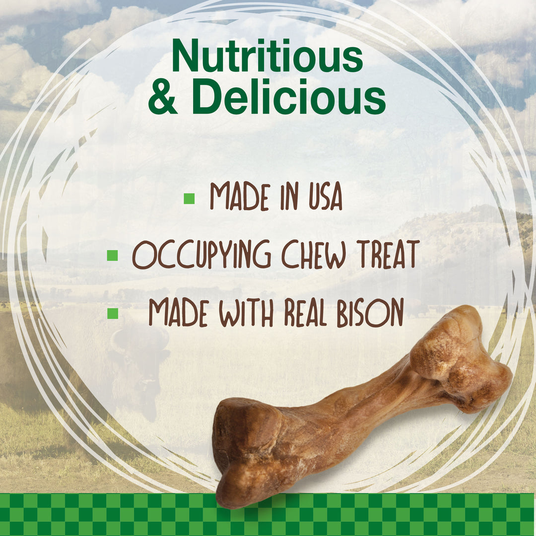 Nylabone Healthy Edibles Wild All-Natural Long Lasting Chew Treats Bison Small (16 Count)