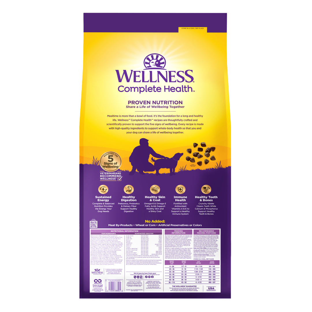 Wellness Complete Health Senior Dry Dog Food, Wholesome Grains, Natural, Age Advantage Chicken &amp; Barley Recipe, (26-Pound Bag)