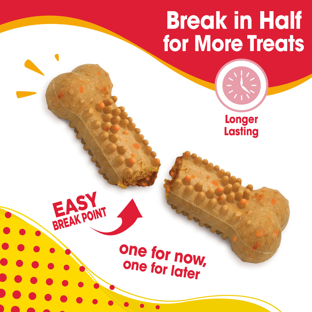 Nylabone Nubz Flavor Bursts Dog Chew Treats Bacon &amp; Cheese Large (7 Count)