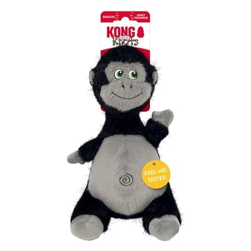KONG Knots Belly Soft Plush Ext. w/ int.Skeleton Rope Ball Squeaker Gorilla