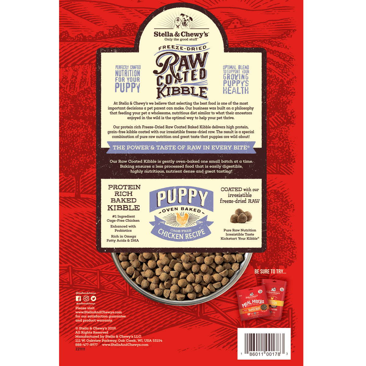 Kibble Raw Coated Chicken Puppy - 3.5 lb