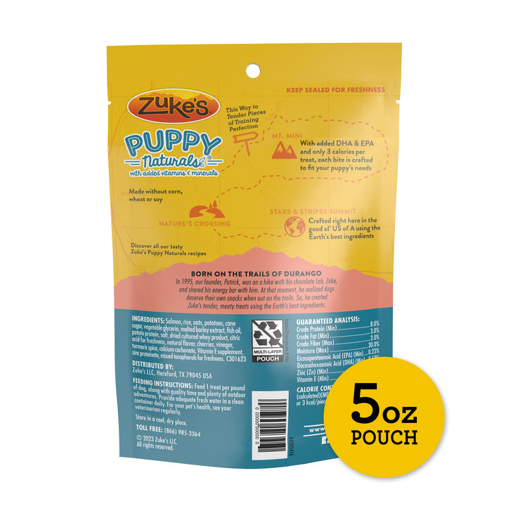Zukes Puppy Naturals Salmon and Chickpea Recipe 5oz back