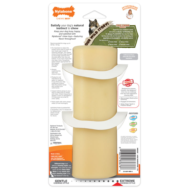 Nylabone Power Chew Giant Marrow Bone Alternative Beef Flavor Dog Chew Toy Large (1 Count)