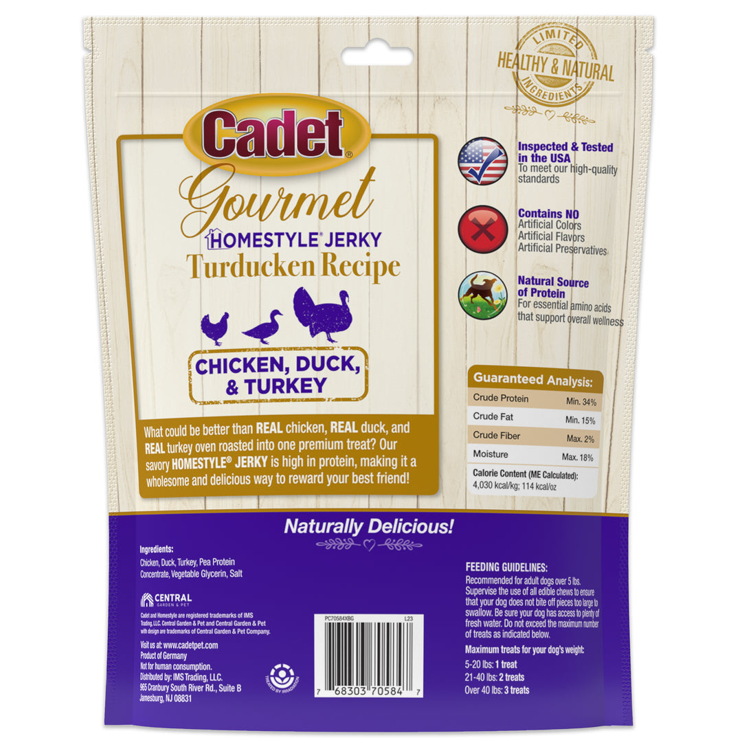 Cadet Gourmet Homestyle Turducken Recipe Jerky Treats for Dogs 14 Ounce (1 Count)