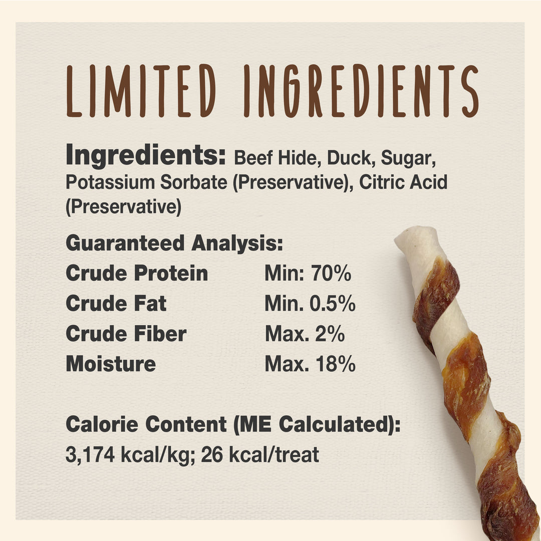 Cadet Gourmet Beef Hide &amp; Duck Dog Twist Sticks 4 Ounce (14 Count)