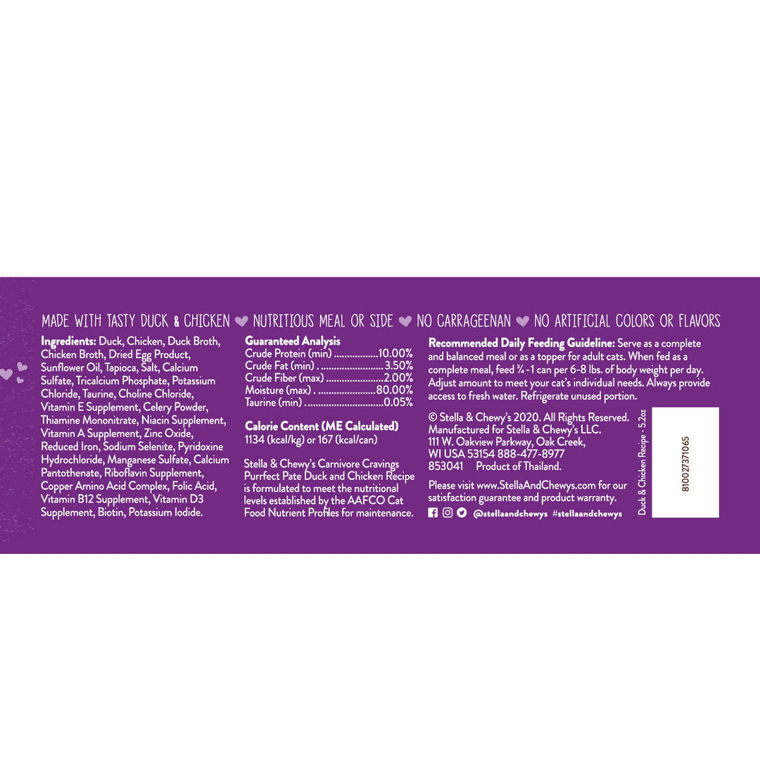 Carnivore Cravings Purrfect Pate Duck &amp; Chicken - 5.2 oz