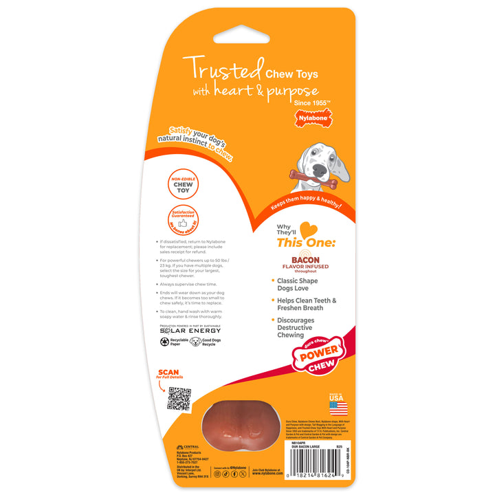 Nylabone Power Chew Original Bone Dog Chew Toy Bacon Large (1 Count)