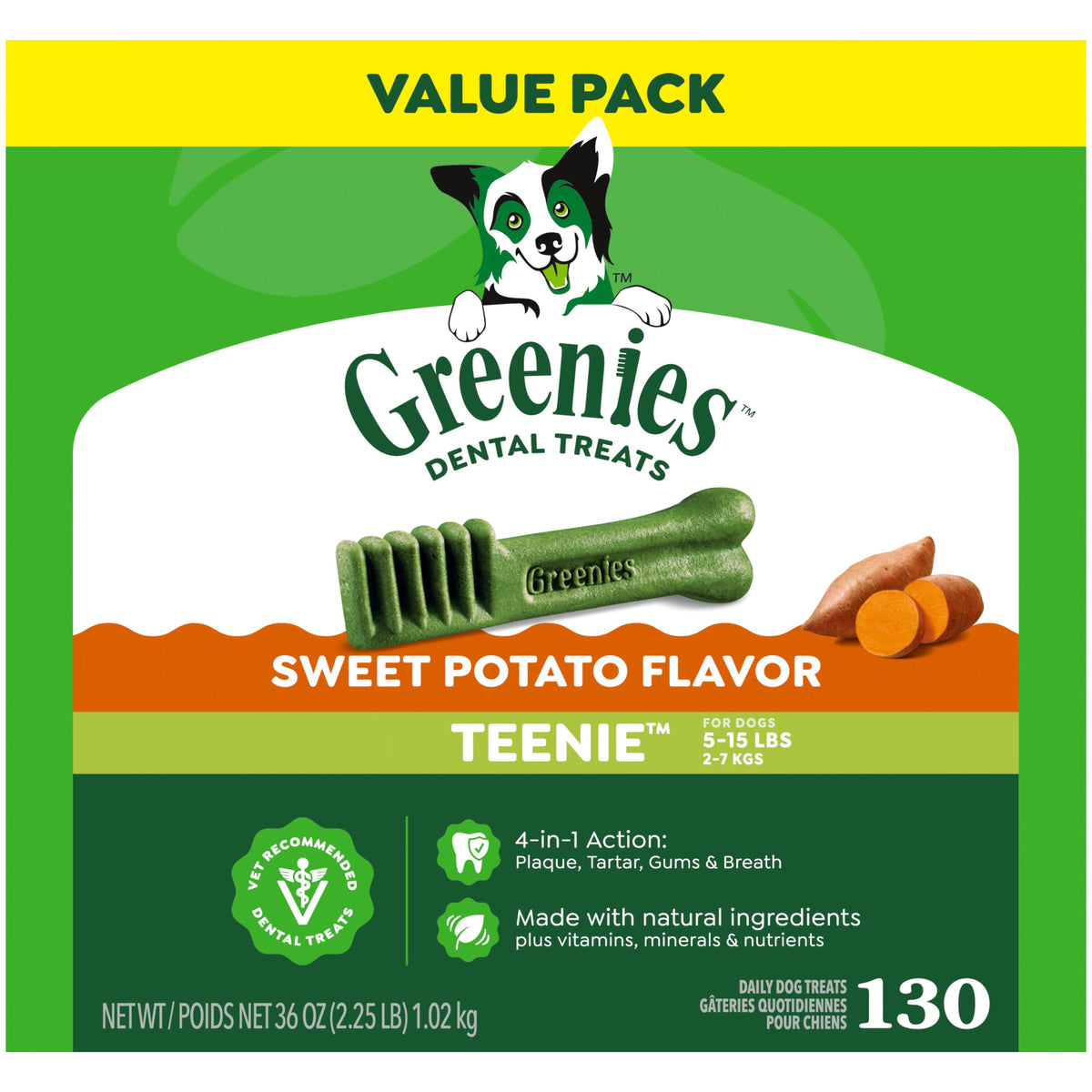 Greenies Dog Dental Treats Teenie Sweet Potato 36 oz