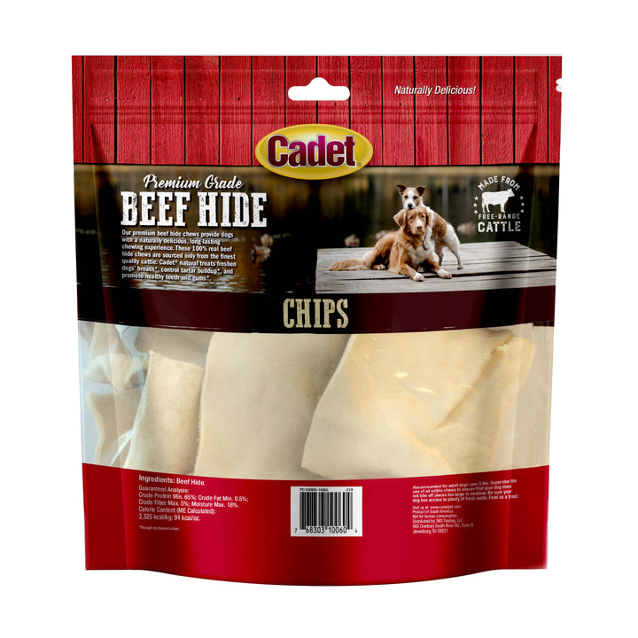 Cadet Premium Grade Beef Hide Chips for Dogs Natural 1 Pound (1 Count)