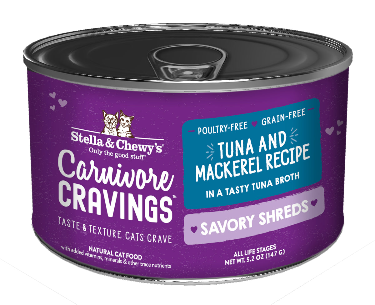 Carnivore Cravings Savory Shreds Tuna & Mackerel - 5.2 oz