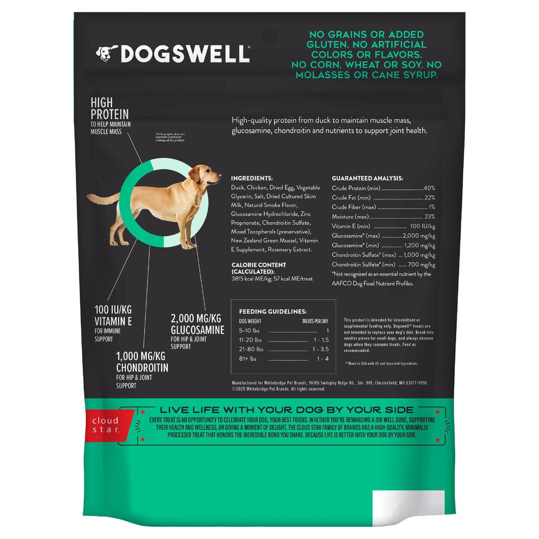 Dogswell Grillers Hip Joint Dog Treats Duck 10 oz