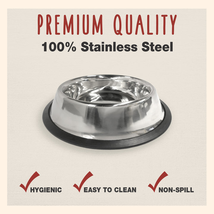 Cadet Stainless Steel No Spill Dog Bowls 24 Ounce