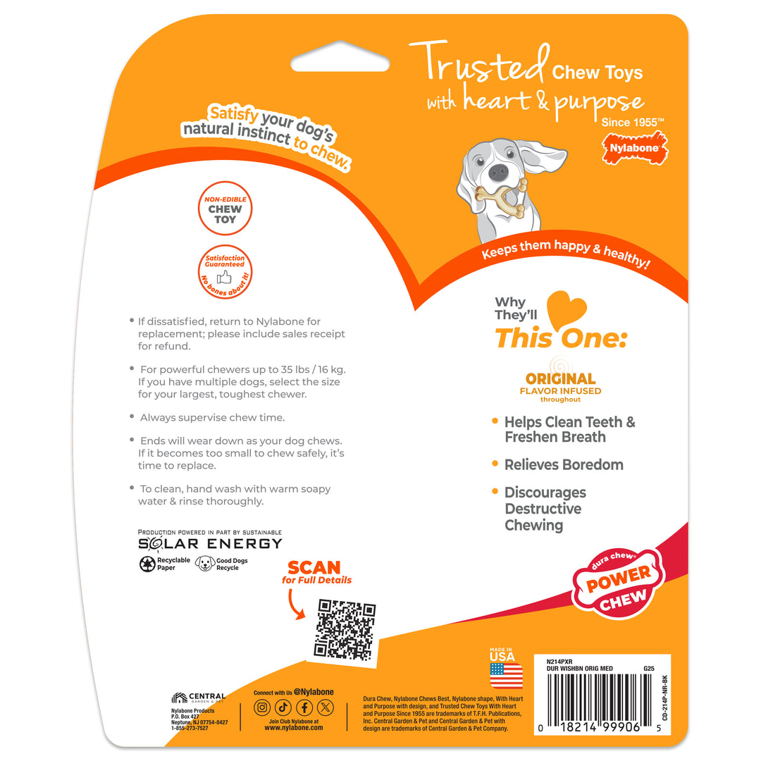 Nylabone Power Chew Original Wishbone Dog Chew Toy Medium (1 Count)
