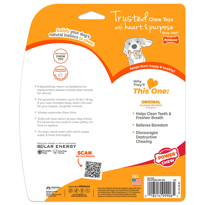 Nylabone Power Chew Original Wishbone Dog Chew Toy Medium (1 Count)